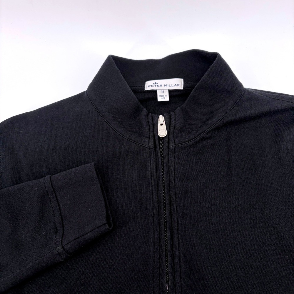 Peter Millar Crown Comfort Mens Black Quarter Zip Pullover Sweater Size M